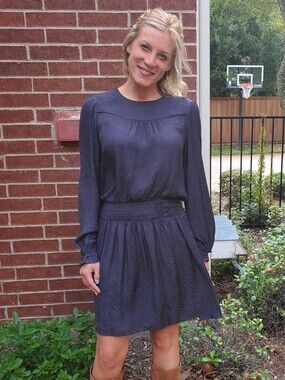 Women’s Long-Sleeve Smocked Waist Dress